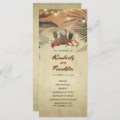 パイナップルパームストリングライトビーチ結婚式プログラム プログラム (正面/裏面)