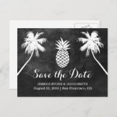 パイナップルパームツリートロピカルチョーク保存日 案内ポストカード (正面/裏面)