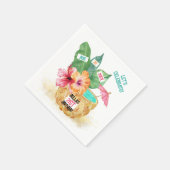 パイナップルパームハイビスカストロピカルカクテル誕生日 スタンダードカクテルナプキン (角)