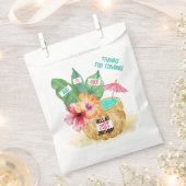 パイナップルパームハイビスカストロピカルカクテル誕生日 フェイバーバッグ (クリップ留めされた状態)