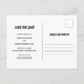 パイナップルビーチの宛先ウェディング日付を保存 案内ポストカード (裏面)