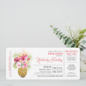 パイナップルビーチ ボーディングパス チケット ブライダルシャワー 招待状 (スタンド正面)