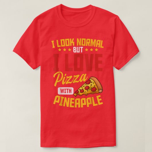 パイナップルピザハワイアン食スナック恋人491 Tシャツ (デザイン正面)