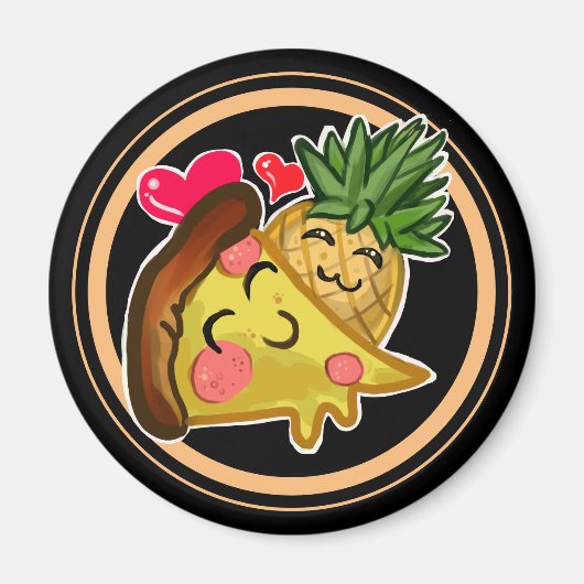 パイナップルピザラブ マグネット (正面)