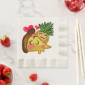 パイナップルピザラブ 縁ありランチョンナプキン (インサイチュ)