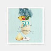 パイナップルピナコラダカクテル50thバースデーパーティー スタンダードカクテルナプキン (正面)