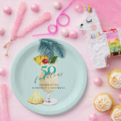 パイナップルピナコラダカクテル50thバースデーパーティー ペーパープレート (パーティー)