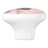 パイナップルピンクマーブルスワールモダンガーリートレンディー セラミックノブ (側面)