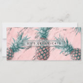 パイナップルピンク大理石スワールシックなギフト証明書 (正面)