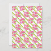 パイナップルピンク熱帯花ガールベビーシャワー 招待状 (裏面)