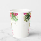 パイナップルピンク金ゴールドフローラ誕生日 紙コップ (右)