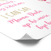 パイナップルピンク金ゴールド第1誕生日マイルストーン ポスター (角)