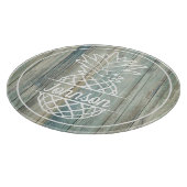 パイナップルファミリー名オン素朴ウッド沿岸ビーチ カッティングボード (角)