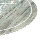 パイナップルファミリー名オン素朴ウッド沿岸ビーチ カッティングボード (角)