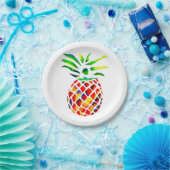 パイナップルファンキーアクールアート ペーパープレート (パーティー)