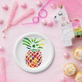 パイナップルファンキーアクールアート ペーパープレート (パーティー)