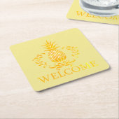 パイナップルファンシーウェルカム スクエアペーパーコースター (アングル)