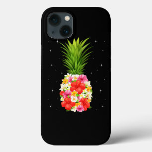 パイナップルフラワーズウィメンズガールズアロハハワイア iPhone 13ケース