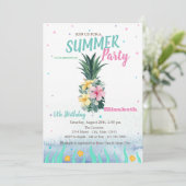 パイナップルフラワーズシーシェル誕生日パーティー 招待状 (スタンド正面)