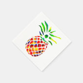 パイナップルフルーツカラフルポップ・アートのアート スタンダードカクテルナプキン (角)