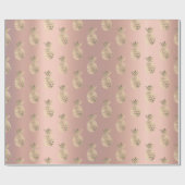 パイナップルフルーツバラ金ゴールドトロピカルサマーピーチ ラッピングペーパー (フラット)