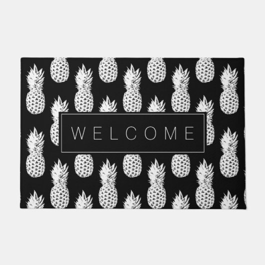 パイナップルフルーツパターカスタムン歓迎ドアマット ドアマット (正面)