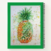 パイナップルフルーツフードトロピカルガールズオレンジライム ノートブック (裏面)