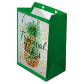 パイナップルフルーツフードトロピカルバイブズオレンジライム ミディアムペーパーバッグ (裏面アングル)