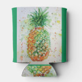 パイナップルフルーツフード熱帯アートオレンジライムかわいい 缶クーラー (裏面)