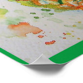 パイナップルフルーツフード熱帯アートポスター ポスター (角)