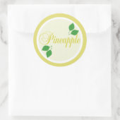 パイナップルフルーツラベルシール ラウンドシール (バッグ)