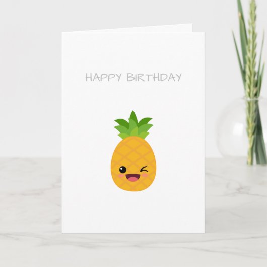 パイナップルフルーツ誕生日カード サンキューカード (正面)