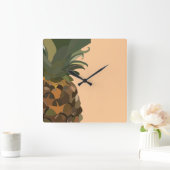 パイナップルフルーツ スクエア壁時計 (ホーム)