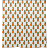 パイナップルフルーツON白 シャワーカーテン (正面)