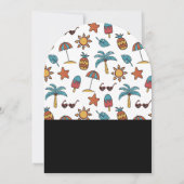 パイナップルフロート、プールパーティー誕生日 招待状 (裏面)