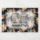 パイナップルフローラオンブラックミニ スパークリングワインラベル (シングルラベル)