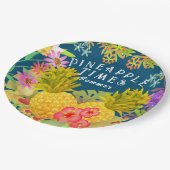 パイナップルフローラターコイズ ペーパープレート (アングル)