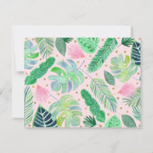 パイナップルフローラピンク金ゴールド誕生日 サンキューカード (裏面)