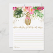 パイナップルフローラブライダルシャワーアドバイスカード 招待状 (正面)