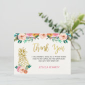 パイナップルフローラベビーシャワーサンキューカード 招待状 (スタンド正面)