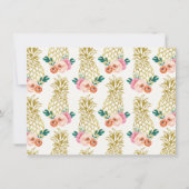 パイナップルフローラベビーシャワーサンキューカード 招待状 (裏面)