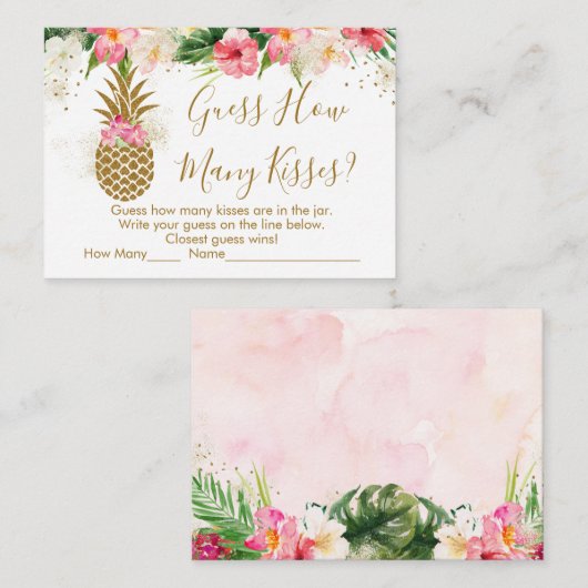 パイナップルフローラ推測いくつのキスブライダルゲーム エンクロージャーカード (正面/裏面)
