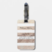 パイナップルフローラ金ゴールド ストライプの ラゲッジタグ (裏面縦)