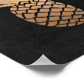 パイナップルブラック金ゴールドトロピカルミニマルエレガントリスト ポスター (角)