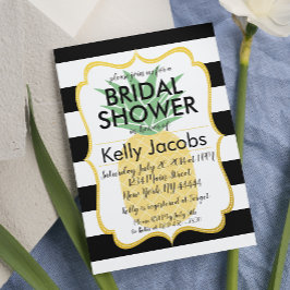 パイナップルブラック&ホワイトベビーシャワー招待状 招待状
