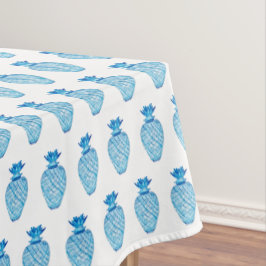 パイナップルブルー&ホワイトジンジャージャー テーブルクロス