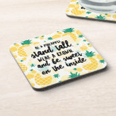 パイナップルプラスチックのコースターとコルクバック – 6セット コースター (左側)