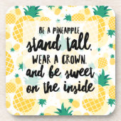 パイナップルプラスチックのコースターとコルクバック – 6セット コースター (正面)