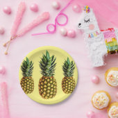 パイナップルプリント使い捨て紙パーティープレート ペーパープレート (パーティー)