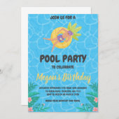 パイナップルプールパーティの招待状 招待状 (正面/裏面)